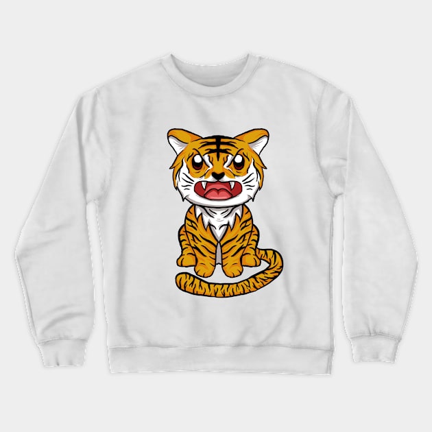 Kawaii Tiger Crewneck Sweatshirt by Sweet Kawaii